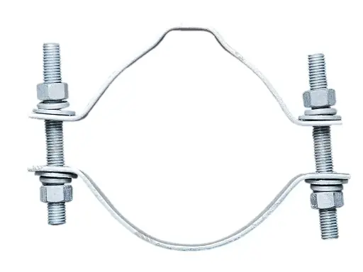 ABRAZADERA ACERO GALV 2 PERNOS 38X4 160 MM ESPÁRRAGO 12 X 150 MM